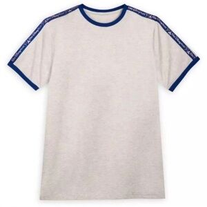 Walt Disney World 50th Anniversary Beige T-Shirt Unisex Size Small Blue Ringer